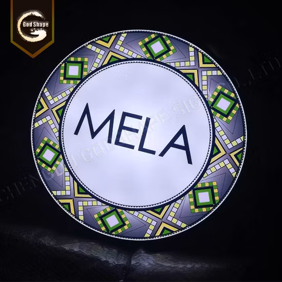 Venda imperdível Bar ao ar livre Cerveja Pizza Restaurante Cafeteria Logo Marca Publicidade Caixa de luz redonda Sinal de lâmina